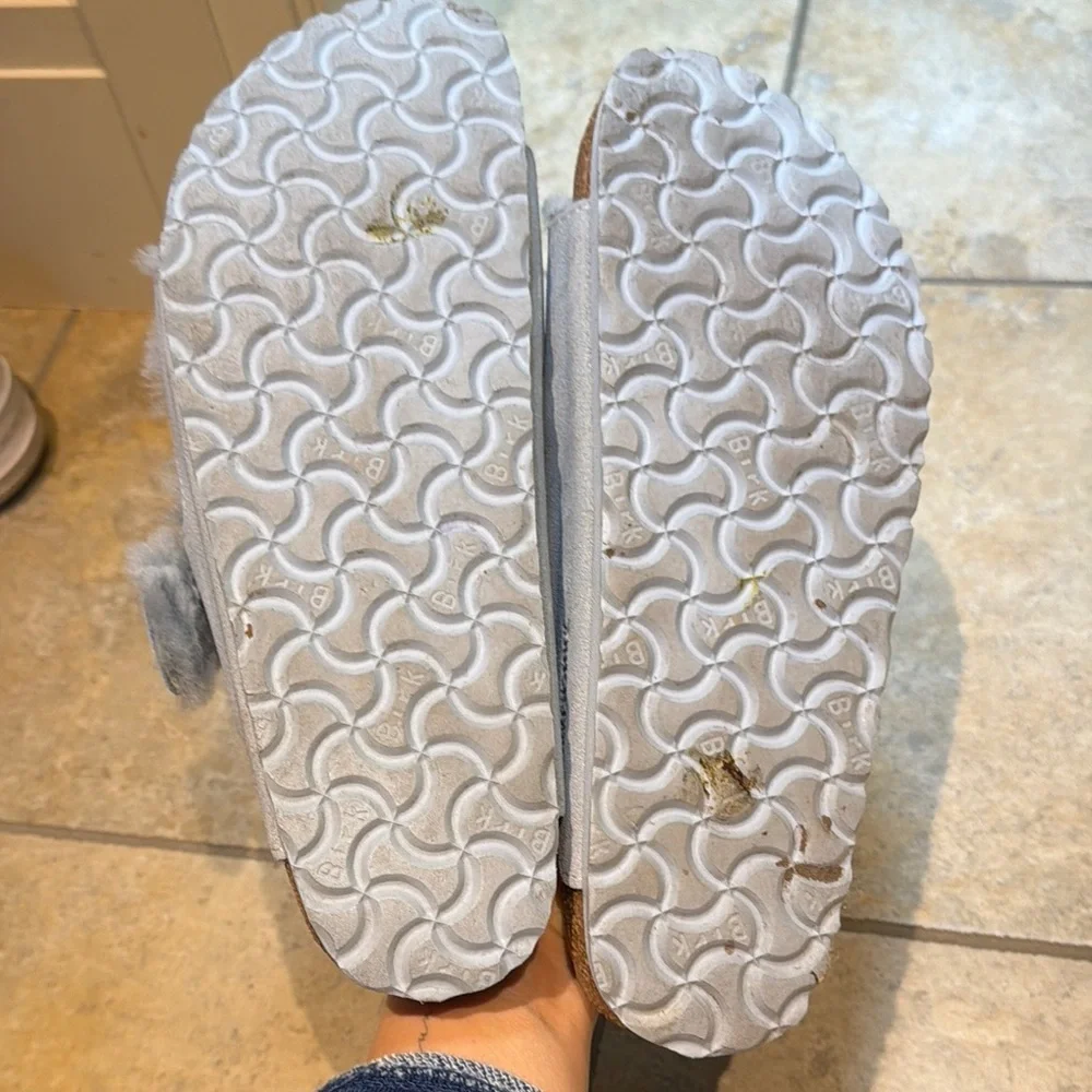 Birkenstock Arizona Shearling Sandals Light Blue